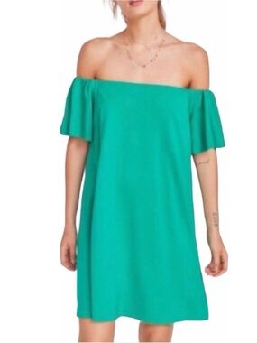 Urban Outfitters |Kimchi Blue Kelly Green Off The Shoulder Ruffle Sleeve Dress L